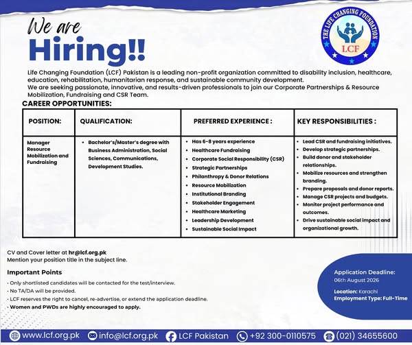 Associate – Resource Mobilization & Fundraising